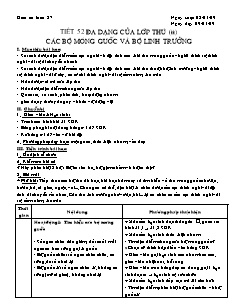 Giáo án Sinh học Lớp 7 - Tiết 52: Các bộ móng guốc và bộ linh trưởng