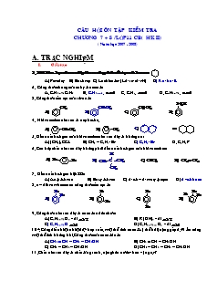 Ôn tập kiểm tra Hóa học Lớp 11 - Chương 7+8