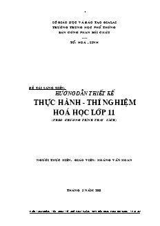 Sáng kiến kinh nghiệm Hướng dẫn thiết kế thực hành. Thí nghiệm hoá học Lớp 11