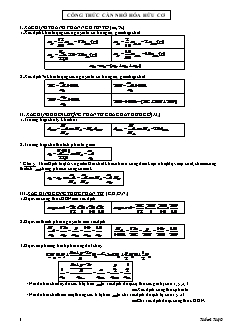 Tài liệu Công thức cần nhớ hóa hữu cơ
