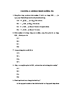 Trắc nghiệm Hóa học Lớp 11 - Chương 6: Hiđrocabon không no