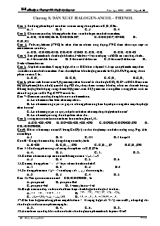 Trắc nghiệm Hóa học Lớp 11 - Chương 8: Dẫn xuất Halogen. Ancol. Phenol - Thân Trọng Tuấn