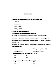 Trắc nghiệm Hóa học Lớp 11 - Chương 9