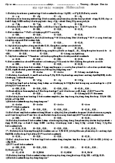 Trắc nghiệm Hóa học Lớp 11 - Hiđrocacbon - Đỗ Trường Sơn