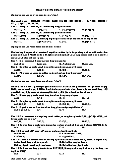 Trắc nghiệm Hóa học Lớp 11 - Hiđrocacbon - Trần Minh Tuân