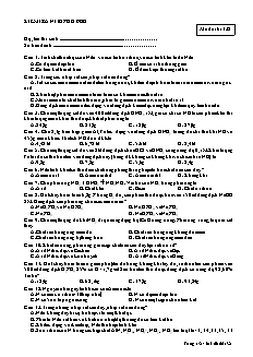 Trắc nghiệm Hóa học Lớp 11 - Nitơ. Photpho - Mã đề: 132