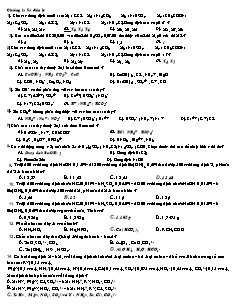 Trắc nghiệm Hóa học Lớp 11 - Sự điện li - Trường THPT Vĩnh Xương