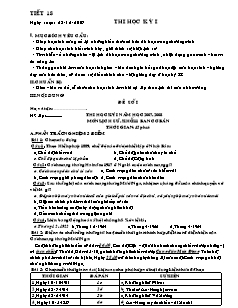 Giáo án Lịch sử Lớp 11 - Tiết 18: Thi học kì 1