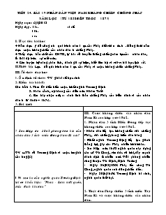 Giáo án Lịch sử Lớp 11 - Tiết 24, Bài 19: Nhân dân Việt Nam kháng chiến chống Pháp xâm lược (từ 1858 đến trước 1873)