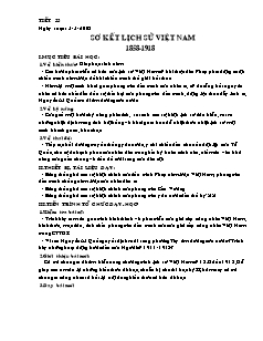 Giáo án Lịch sử Lớp 11 - Tiết 33: Sơ kết lịch sử Việt Nam 1858-1918