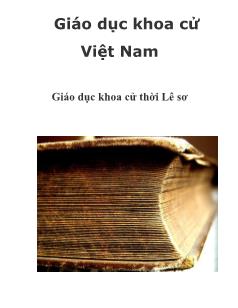Tài liệu Giáo dục khoa cử Việt Nam
