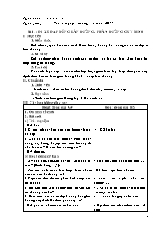 Giáo án An toàn giao thông Lớp 4 - Chương trình cả năm - Năm học 2019-2020