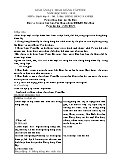 Giáo án dạy thao giảng cấp Tỉnh năm học 2018-2019 môn Địa lí Lớp 4 - Tiết 3: Đồng bằng Nam Bộ - Lê Thị Hòa