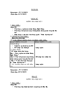 Giáo án Lịch sử và Địa lí Lớp 4 - Tuần 18, Bài : Kiểm tra học kì I - Năm học 2015-2016