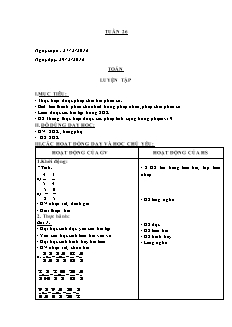 Giáo án Toán Lớp 4 - Tuần 26 - Năm học 2015-2016