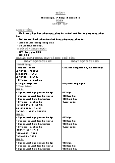Giáo án Toán Lớp 4 - Tuần 7 - Năm học 2016-2017