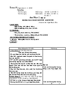 Giáo án Âm nhạc Khối Tiểu học -Tuần 19 - Năm học 2019-2020