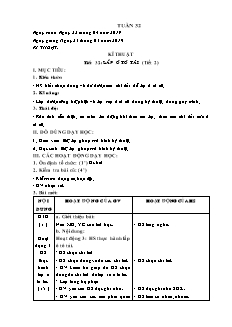 Giáo án Kĩ thuật Lớp 4 - Tuần 32 - Năm học 2018-2019