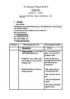 Giáo án Lịch sử Lớp 4 - Bài 18: Trường học thời Hậu Lê - Năm học 2018-2019