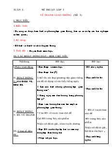 Giáo án Mĩ thuật Lớp 1 - Chương trình cả năm