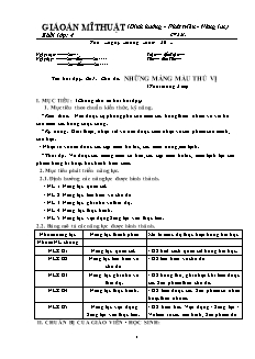 Giáo án Mỹ thuật Lớp 4 - Bài 1+2