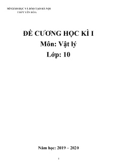 Đề cương ôn tập học kì I môn Vật lý Lớp 10 - Năm học 2019-2020 - Trường THPT Yên Hòa