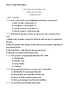 Đề cương ôn tập học kì II môn Lịch sử Lớp 8 - Năm học 2018-2019 - Trường THCS Long Toàn