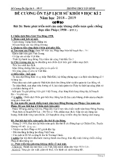 Đề cương ôn tập học kì II môn Lịch sử Lớp 9 - Bài 26+28+29 - Năm học 2018-2019 - Trường THCS Tân Bình