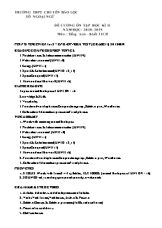 Đề cương ôn tập học kì II môn Tiếng Anh Lớp 11 (Cơ bản) - Năm học 2018-2019 - Trường THPT Chuyên Bảo Lộc