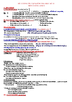Đề cương ôn tập học kì II môn Tiếng Anh Lớp 8 - Năm học 2018-2019 - Trường THCS Long Toàn