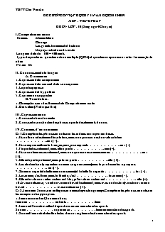 Đề cương ôn tập học kì II môn Tiếng Pháp Lớp 10 (Song ngữ + Chuyên) - Năm học 2018-2019 - Trường THPT Chu Văn An