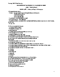 Đề cương ôn tập học kì II môn Tiếng Pháp Lớp 12 (Song ngữ + Chuyên) - Năm học 2018-2019 - Trường THPT Chu Văn An