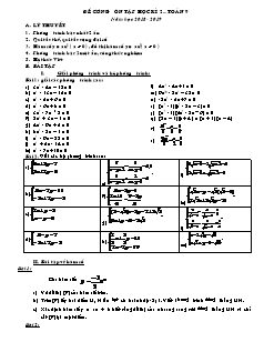Đề cương ôn tập học kì II môn Toán Lớp 9 - Năm học 2018-2019 - Trường THCS Thanh Quan