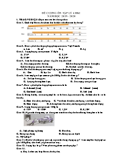 Đề cương ôn tập môn Vật lý 6 - Học kì I - Năm học 2019-2020