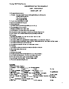 Đề cương ôn tập thi khảo sát môn Tiếng Pháp Lớp 12 - Năm học 2018-2019 - Trường THPT Chu Văn An