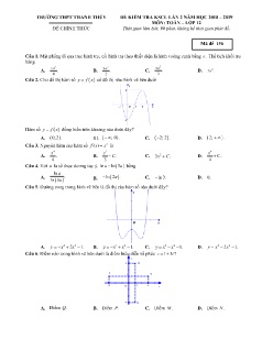 Đề khảo sát chất lượng lần 2 môn Toán Lớp 12 - Mã đề: 156 - Năm học 2018-2019 - Trường THPT Thanh Thủy