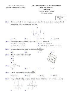 Đề khảo sát chất lượng môn Toán Lớp 12 - Mã đề: 001 - Năm học 2018-2019 - Trường THPT Hoằng Hóa 2