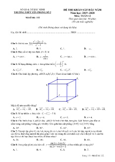 Đề kiểm tra chất lượng đầu năm môn Toán Lớp 12 - Mã đề: 132 - Năm học 2019-2020 - Trường THPT Yên Phong số 2 (Có đáp án)