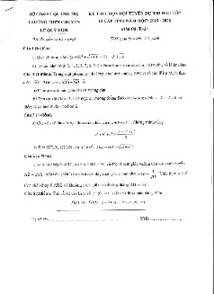 Đề thi chọn đội tuyển dự thi học sinh giỏi cấp tỉnh môn Toán Lớp 12 - Năm học 2019-2020 - Trường THPT Chuyên Lê Quý Đôn (Có đáp án)