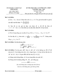 Đề thi chọn học sinh giỏi cấp tỉnh môn Toán Lớp 12 (Đề chính thức) - Năm học 2019-2020 - Sở GD&ĐT Bình Thuận (Có đáp án)