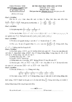 Đề thi chọn học sinh giỏi cấp tỉnh môn Toán Lớp 8 (Đề chính thức) - Năm học 2018-2019 - Sở GD&ĐT Bắc Ninh (Có đáp án)