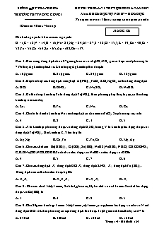 Đề thi thử lần 1 THPT Quốc gia môn Hóa học Lớp 12 - Mã đề: 125 - Năm học 2016-2017 - Trường THPT Nông Cống I (Có đáp án)