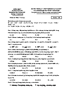 Đề thi thử lần 1 THPT Quốc gia môn Hóa học Lớp 12 - Mã đề: 132 - Năm học 2016-2017 - Trường THPT Chuyên Thoại Ngọc Hầu (Có đáp án)