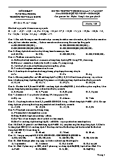 Đề thi thử lần 1 THPT Quốc gia môn Hóa học Lớp 12 - Mã đề: 132 - Năm học 2016-2017 - Trường THPT Hàm Rồng (Có đáp án)