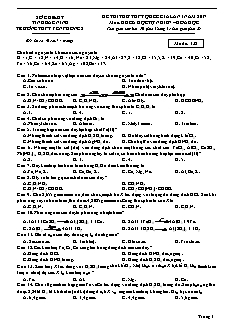 Đề thi thử lần 1 THPT Quốc gia môn Hóa học Lớp 12 - Mã đề: 132 - Năm học 2016-2017 - Trường THPT Yên Phong 2 (Có đáp án)