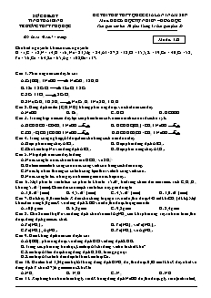 Đề thi thử lần 1 THPT Quốc gia môn Hóa học Lớp 12 - Mã đề: 132 - Năm học 2016-2017 - Trường THPT Phụ Dực (Có đáp án)