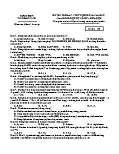 Đề thi thử lần 1 THPT Quốc gia môn Hóa học Lớp 12 - Mã đề: 132 - Năm học 2016-2017 - Sở GD&ĐT Tỉnh Bắc Ninh (Có đáp án)