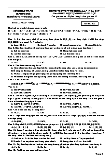 Đề thi thử lần 1 THPT Quốc gia môn Hóa học Lớp 12 - Mã đề: 132 - Năm học 2016-2017 - Trường THPT Phước Long (Có đáp án)