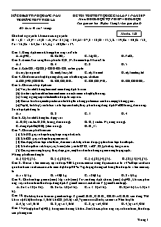 Đề thi thử lần 1 THPT Quốc gia môn Hóa học Lớp 12 - Mã đề: 132 - Năm học 2016-2017 - Trường THPT Tiểu La (Có đáp án)