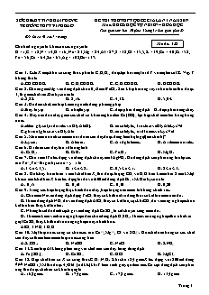 Đề thi thử lần 1 THPT Quốc gia môn Hóa học Lớp 12 - Mã đề: 132 - Năm học 2016-2017 - Trường THPT Vĩnh Bảo (Có đáp án)